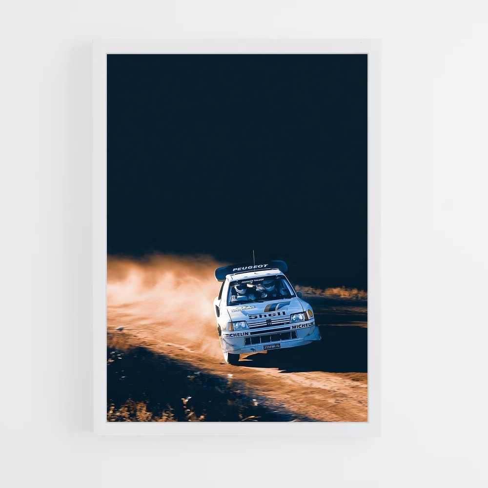 Poster splendide course de rallye – affiche Peugeot (vue 3)